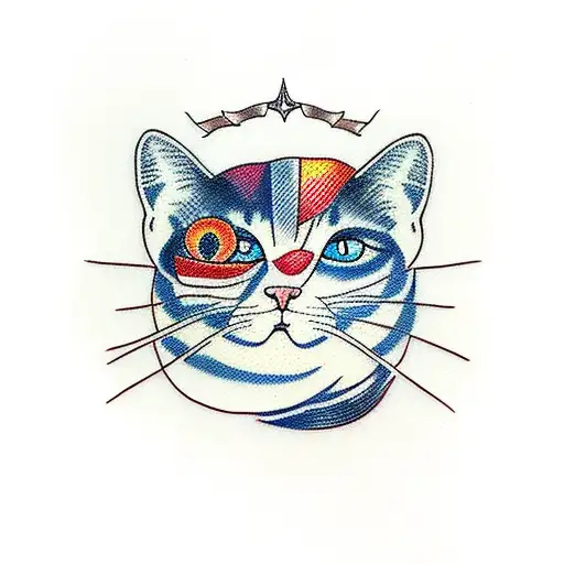 British Short Hair Cat Tattoo Neo Tradtional