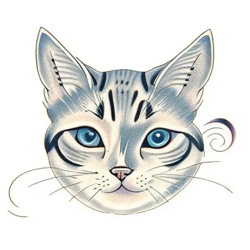 British Short Hair Cat Tattoo Neo Tradtional