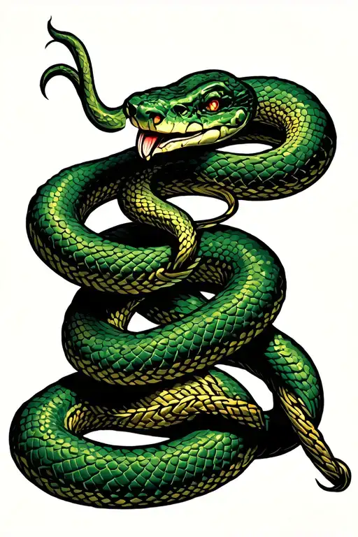 Evil Snake Tied To A Knot Eight