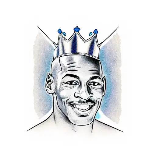 Portrait Of Michael Jordan With A Crown On His Head