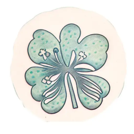 Shamrock With Rosary Draped Around