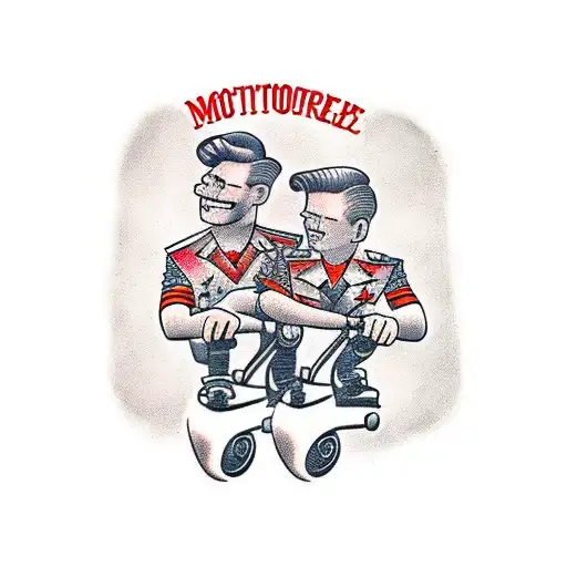 Dad And Son On Motorbikes