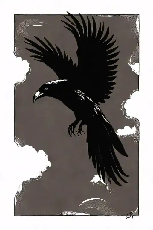 Raven Landing In Flight Representing The Client's