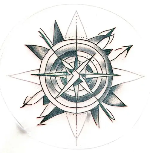 Arrow Crossing Simple Compass