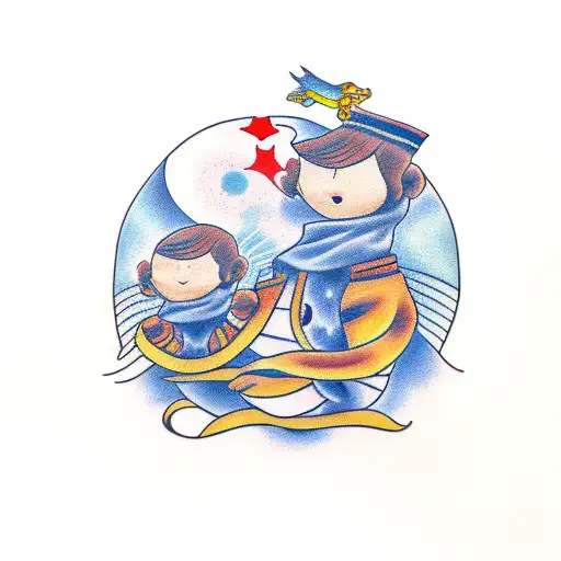 An Olw Watching Over A Child With His Mother