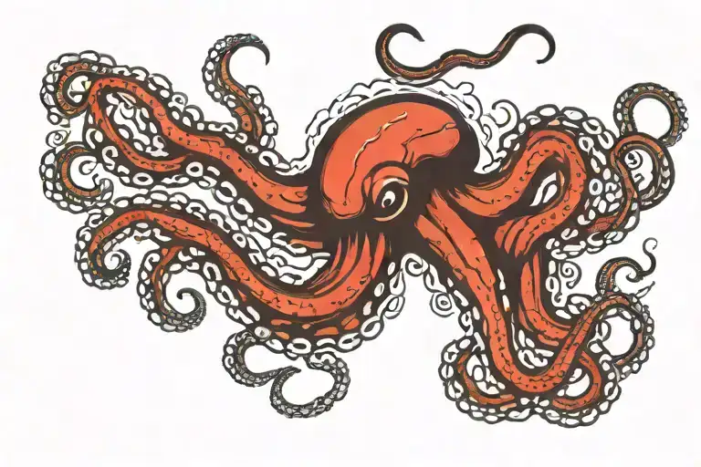 Octopus Tentacles Down Thigh