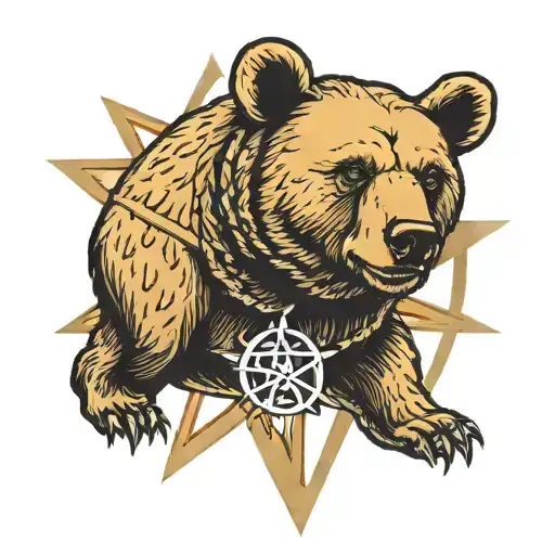 A Bear With A Pentacle On His Head