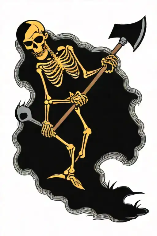 Skeleton Digging A Hole With A Shovel Pouring Dirt