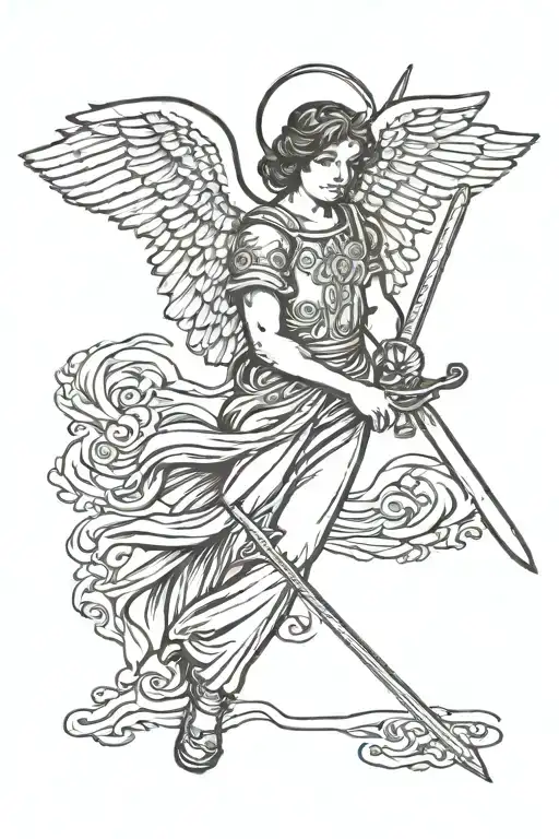 Angel Holding A Sword