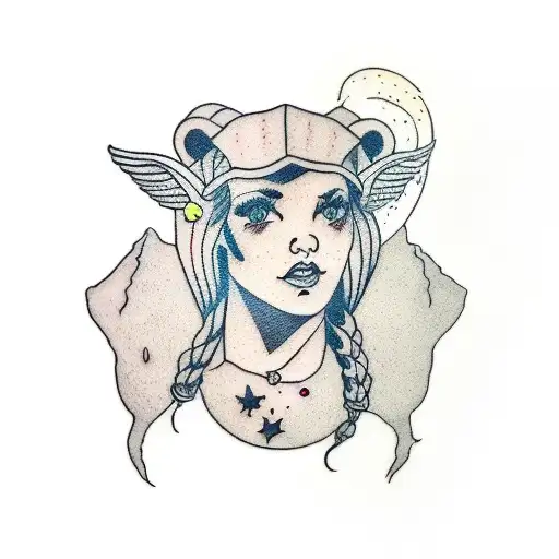 A Girl With Aries Head