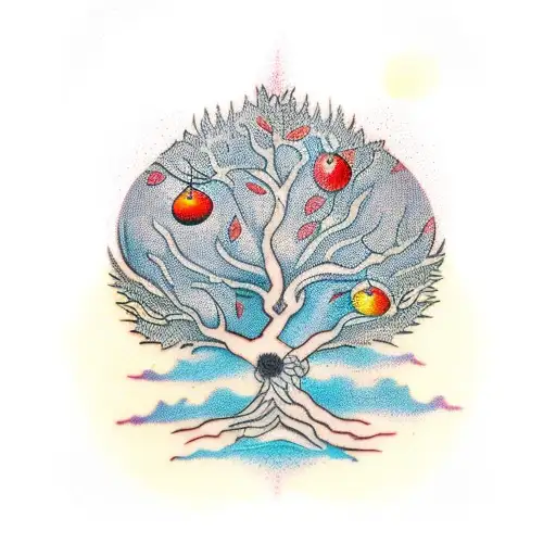 Tree With Fruits Of Spirit In Branches