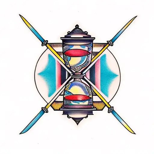 Htraditional Hourglass With Thick And Thin Horizonal Line Either Side