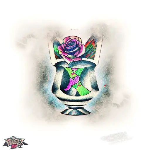 A Broken Vase With Tape