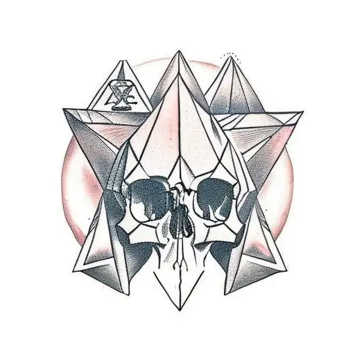 Ancient Maja Skull With Pyramids