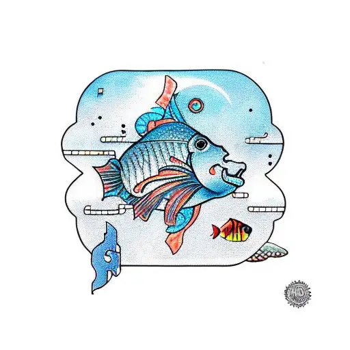 An Intricately Designed Mechanical Fish Swimming In A Circuitry-filled Lake