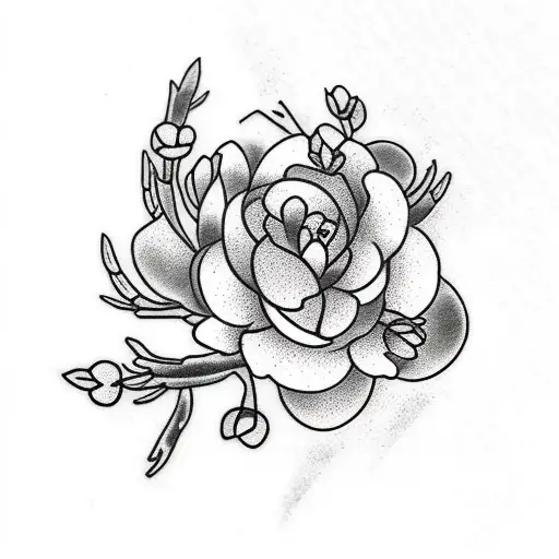 Black And Grey Cherry Blossom