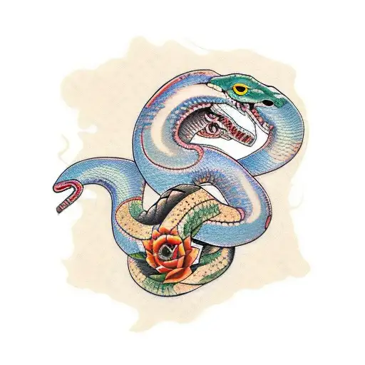 Serpent Wrap Around The Sunflower