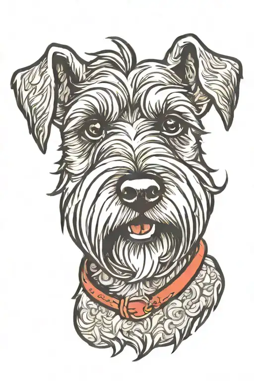 Happy Face Of Schnauzer Dog