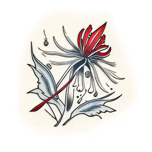 Redwood Forest With Red Spider Lily's