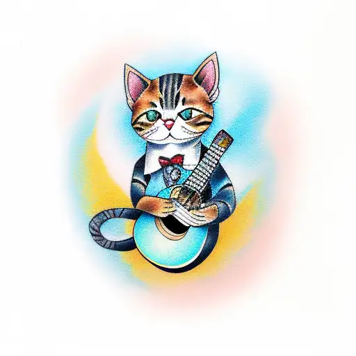 Cat Playing Ukulele