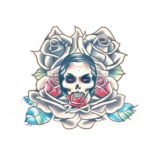 Colored Female Pirate With Roses