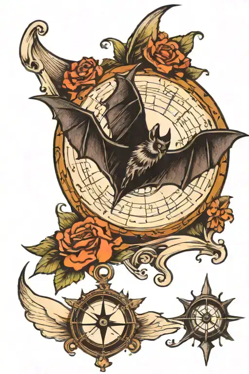 A Bat With A Compass Underneath
