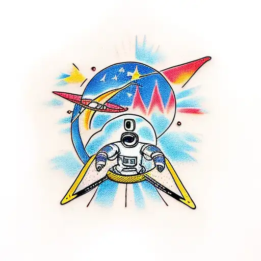 Astronaut Reaching Up Touching The Stars