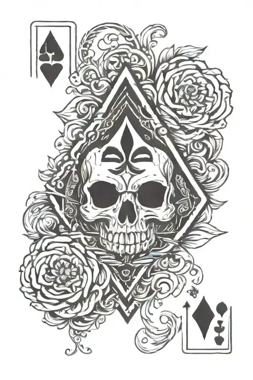 Ace Of Spades And Skull
