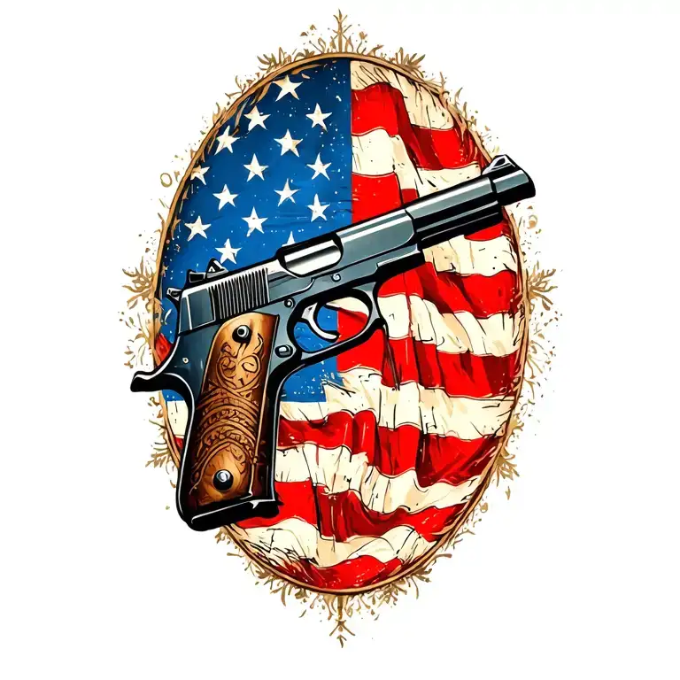 Distressed American Flag Gun