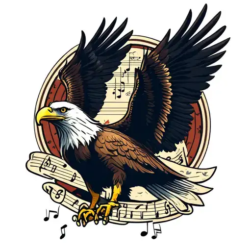 Eagle With Musical Notes