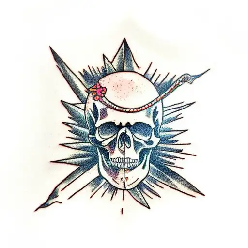 Skull Palm Tree Mountains