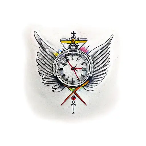 Reloj Con Alas De Angel Y Aureola