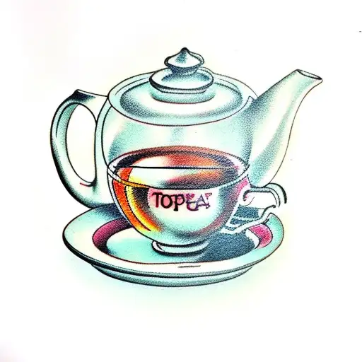 A Teapot Pouring Hot Tea Into An Open Book