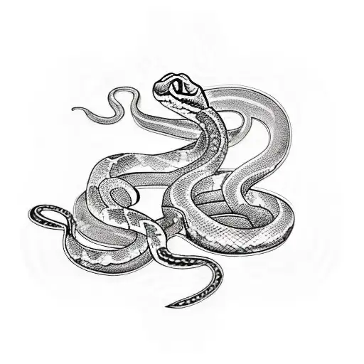 Snake Wrapped Around Other Pieces On Forearm Surrounded By Floral Patterns