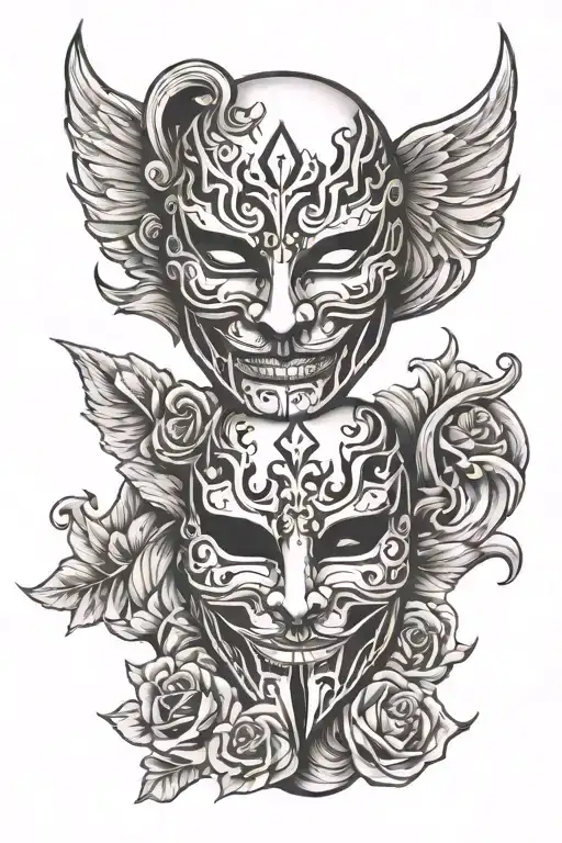 Good And Evil Vendetta Mask Split In Half