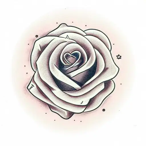 Letter R Heart Rose