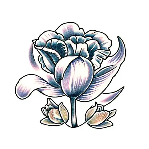 Cancer Ribbons With A Tulip