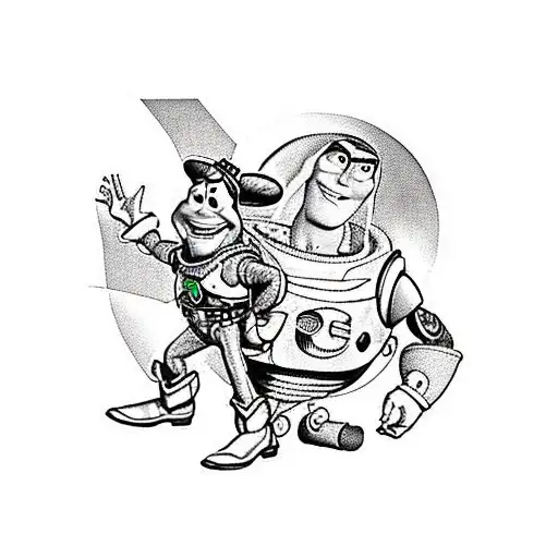 Buzz Light Year And Woody The Cowboy