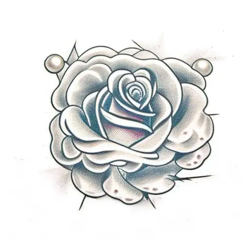 Rose With Pearl Chain And Thorns