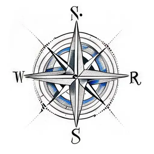 A Compass Intertwined With Strands Of Dna