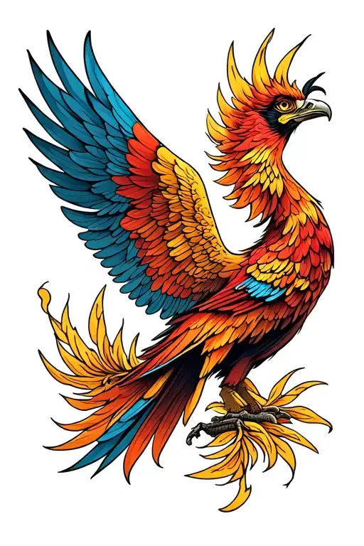 Phoenix Bird With Open Wings