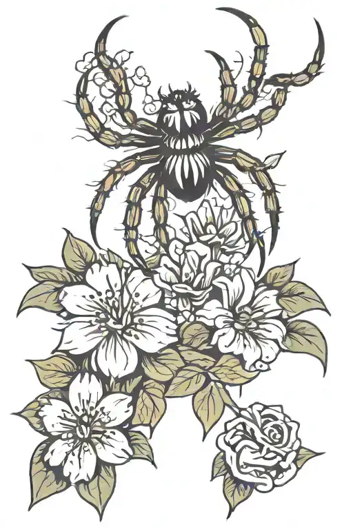 Spider And Flowers