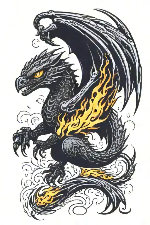 Toothless The Night Fury Emerging Like A Phoenix Rising From The Ashes