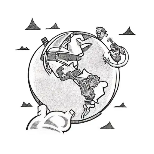 A Muscular Man Holding The Globe On His Bac