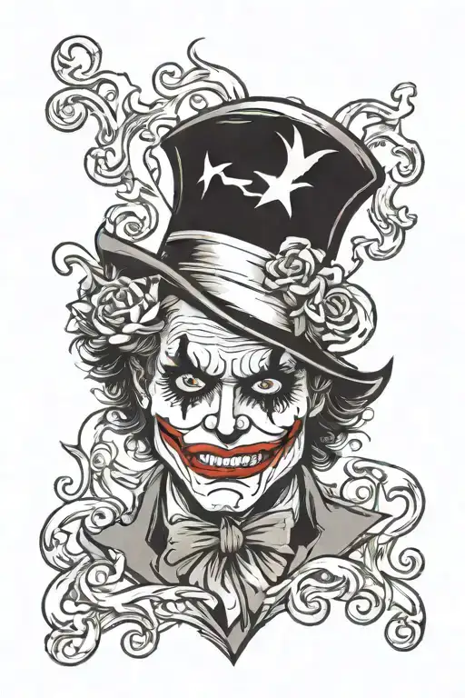 Half Joker Face Half Meduse Face