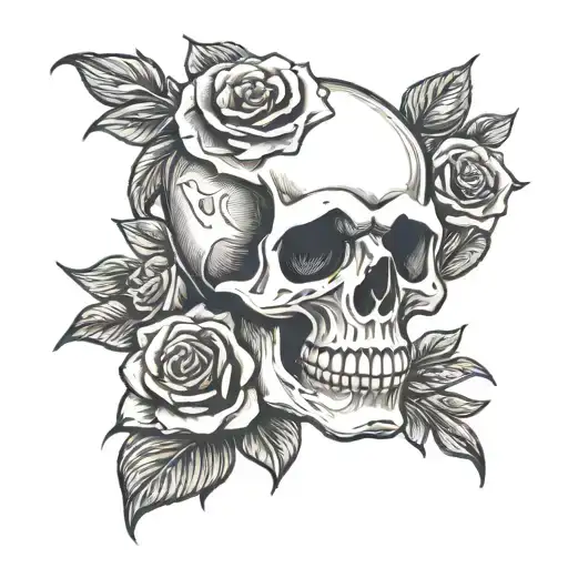 Skull With Roses