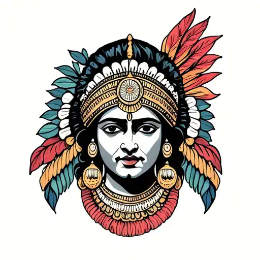 Indian Forehead Tattoo Design