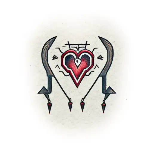 Skull Heart Arrow