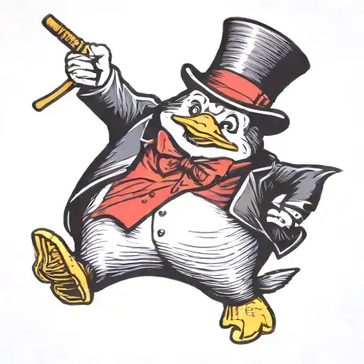 Mr Monopoly But As A Penguin With Top Hat And Cane