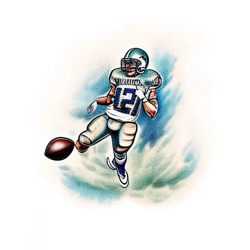 Football Player Making A Fantastic Catch